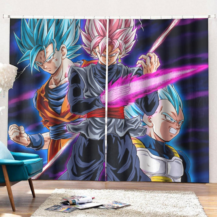 Dragon Ball Goku 2 Goku Rose Vegeta 2 Ultra Instinct Curtains with Hooks