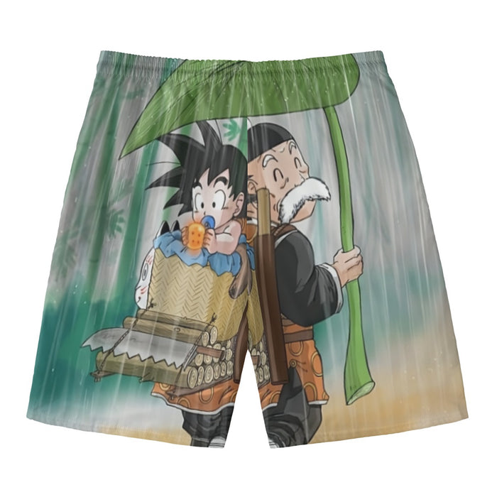 DBZ Kid Goku Super Saiyan Grandpa Gohan Cover Rain Cute Design Beach Pants