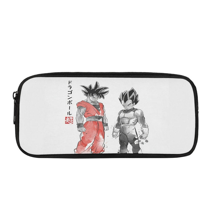 Watercolor Goku And Vegeta Posing Dragon Ball Z Pencil Bag