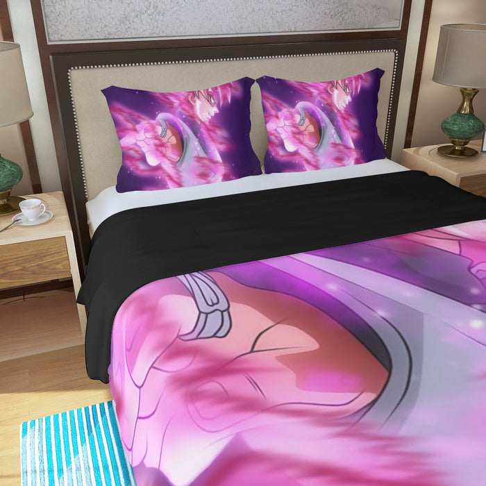 Dragon Ball Super Saiyan Black Goku Rose Cool Casual Three Piece Duvet Cover Set