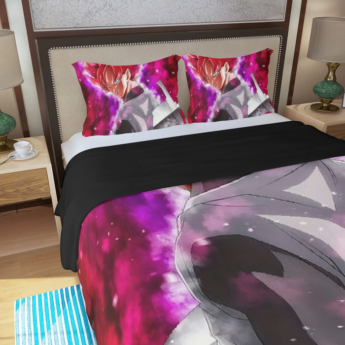 Dragon Ball Super Black Goku Rose Impaled Trunks Sword Three Piece Duvet Cover Set