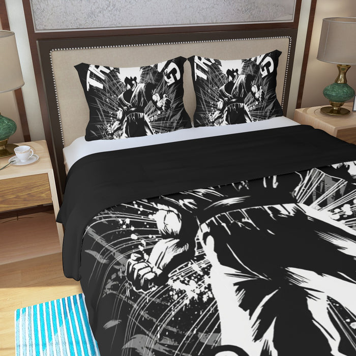 Dragon Ball Z Goku Training To Go Super Saiyan Epic Three Piece Duvet Cover Set