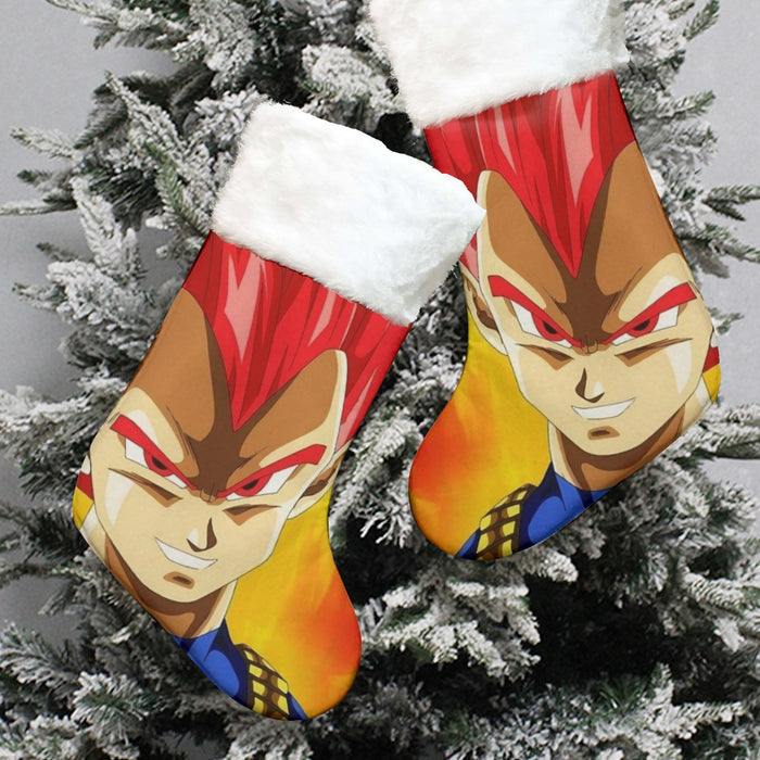 Dragon Ball Vegeta Super Saiyan Red God Vibrant Print Christmas Socks