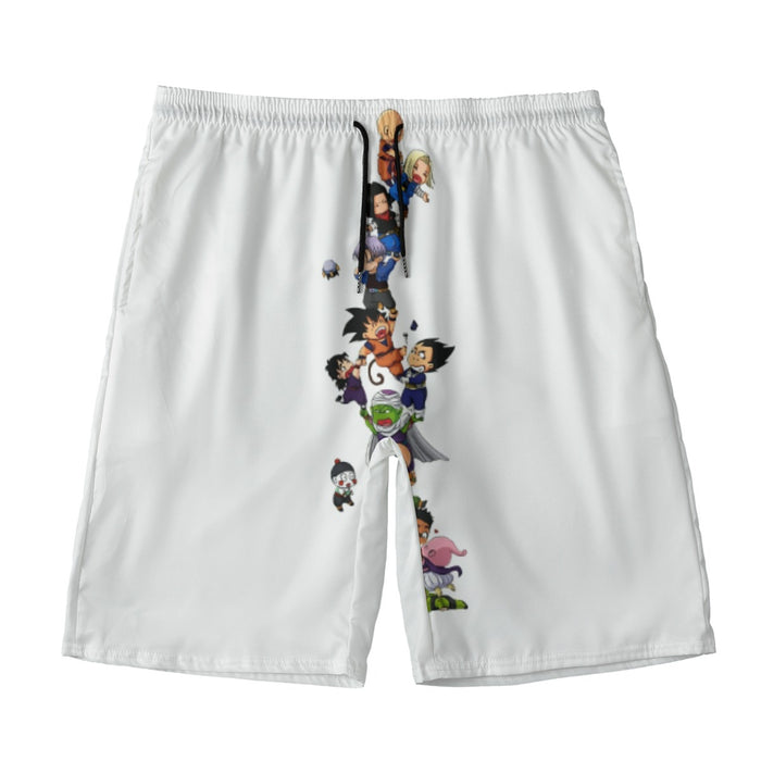 Dragon Ball Z Cute Adorable Chibi DBZ Characters White Beach Pants