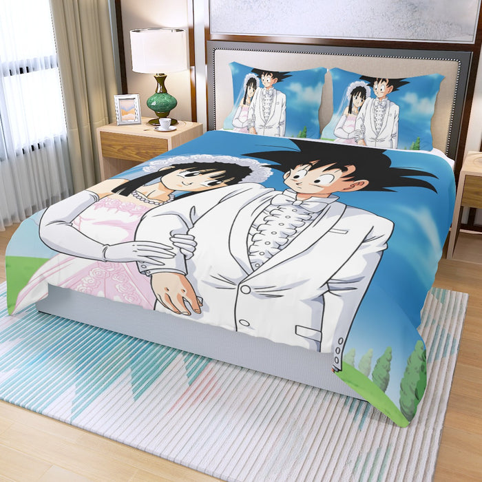 Dragon Ball Z Son Goku Newly Wed Couple Three Piece Duvet Cover Set