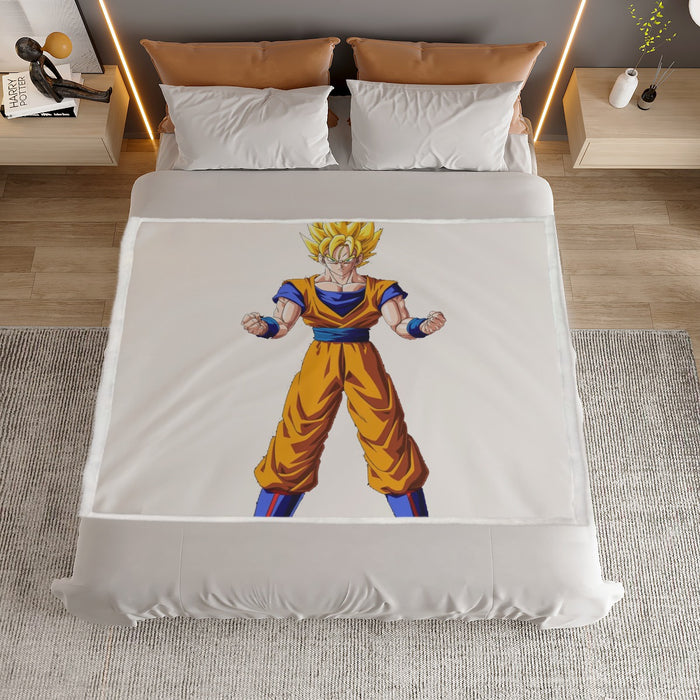 Goku Transformation Thunder Black Super Saiyan Household Warm Blanket
