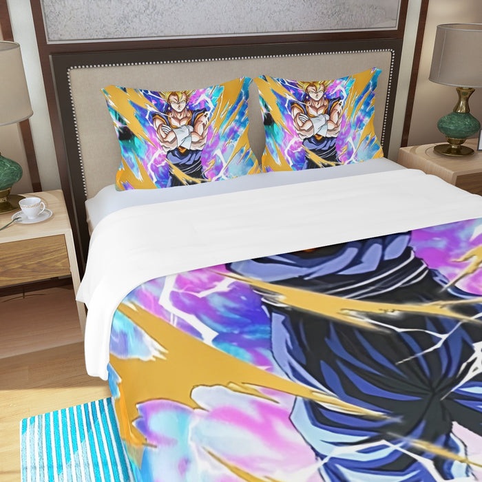 Dragon Ball Vegito Super Power Aura Thunder Earing Super Saiyan Three Piece Duvet Cover Set