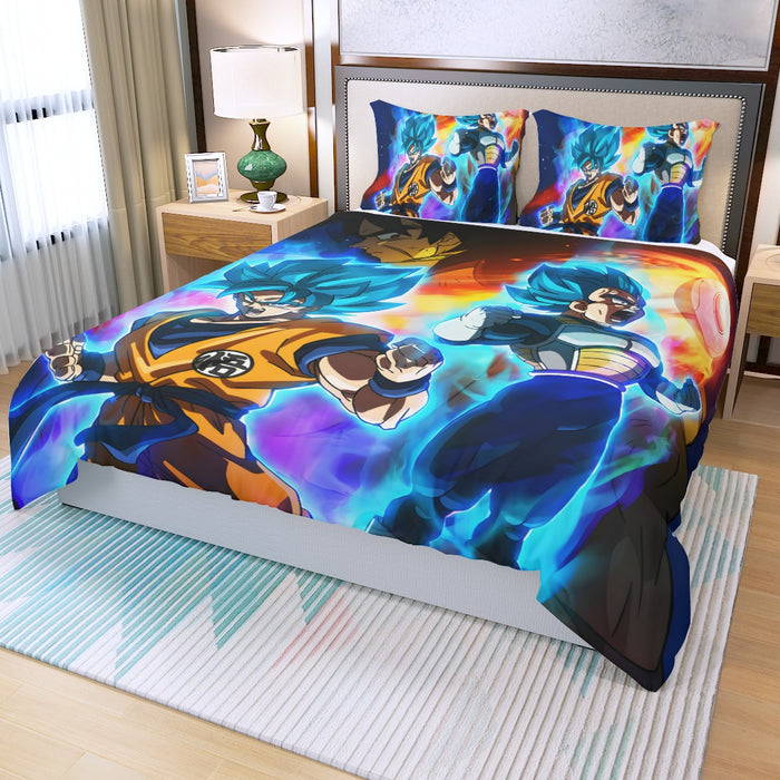 DBZ Legendary Broly Son Goku Vegeta Super Saiyan Blue Three Piece Duvet Cover Set