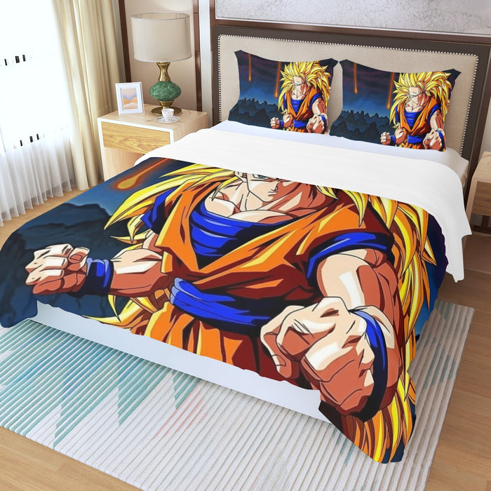 Super Saiyan 3 Goku Three Piece Duvet Cover Set