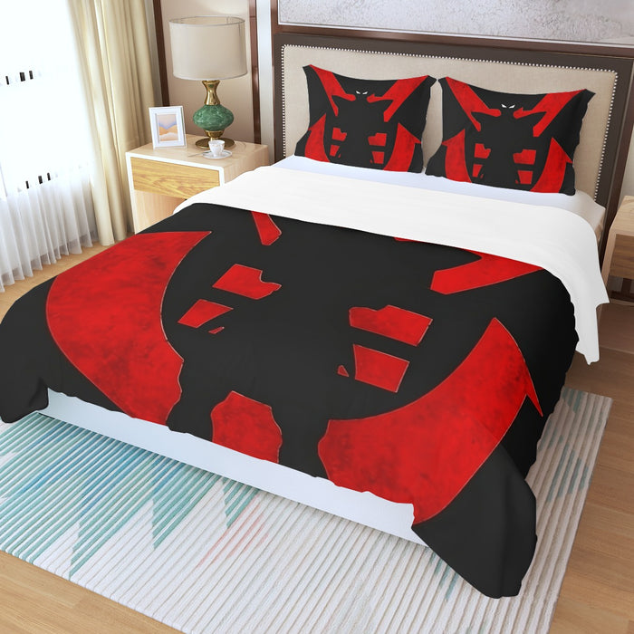 Dragon Ball Z Vegeta Shadow Cool Red Vegeta Symbol Three Piece Duvet Cover Set