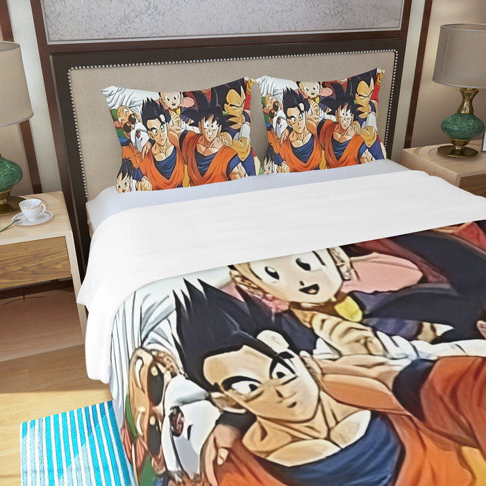 Dragon Ball Z Dragon Ball Characters Happiness Design Three Piece Duvet Cover Set