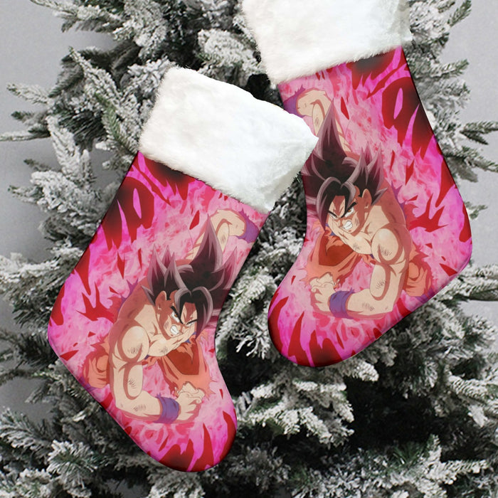 Dragon Ball Super Bruised Goku Red Kaioken Streetwear Christmas Socks