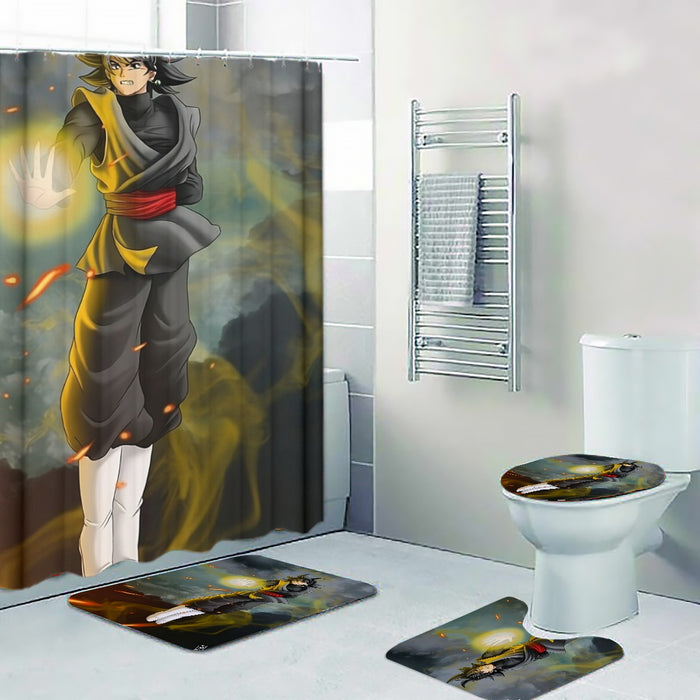 DBZ Goku Black Zamasu Potara Fusion Realistic Drawing Style Cool Four-piece Bathroom