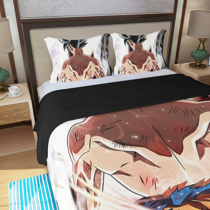 Dragon Ball Goku Damaged Battle Muscular Powerful Aura Three Piece Duvet Cover Set