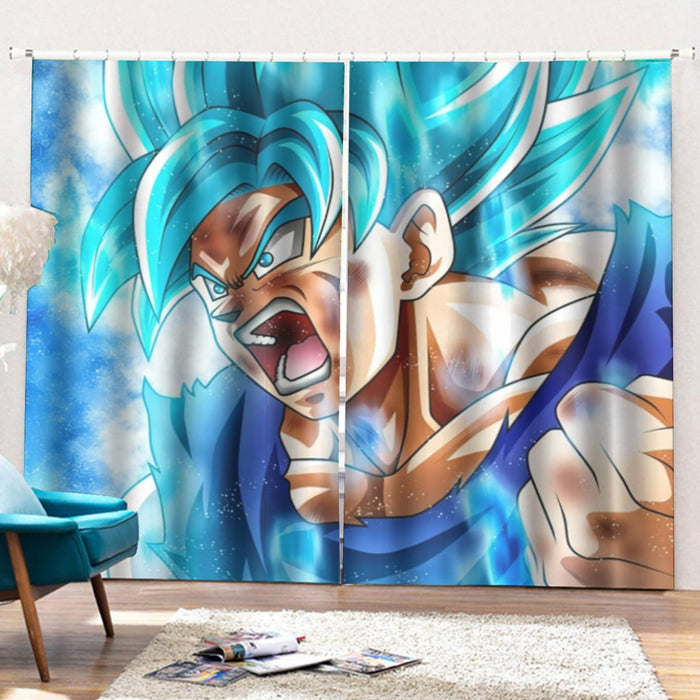 Dragon Ball Goku Blue Kaioken Ultra Instinct Epic 3D Curtains with Hooks