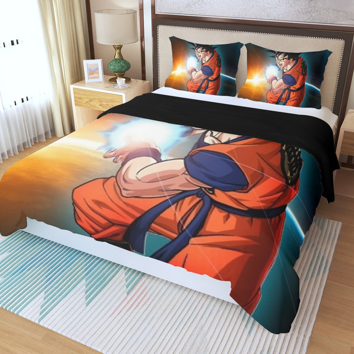 Goku Kamehameha Three Piece Duvet Cover Set