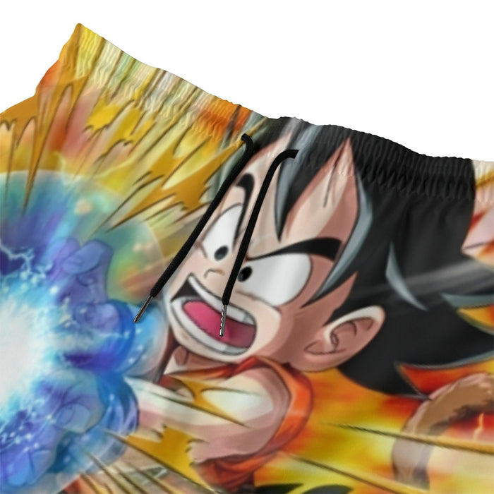 Dragon Ball Energy Kid Goku Blue Kamehameha Beach Pants