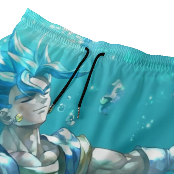 DBZ Relax Gogeta Ocean Blue Saiyan SSGSS Dope Design Beach Pants