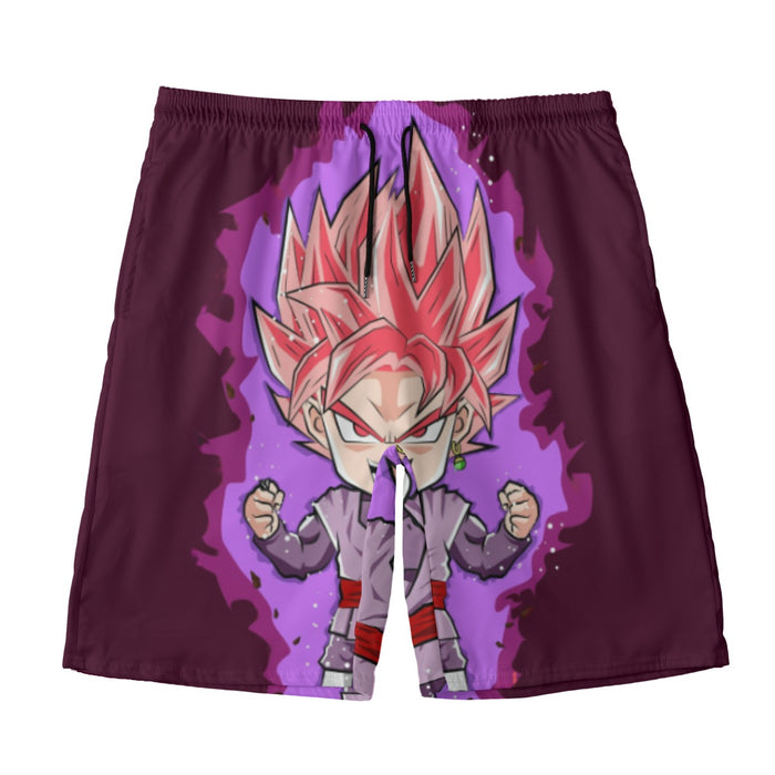 DBZ Goku Black Zamasu Rose Super Saiyan Cute Chibi Design Beach Pants