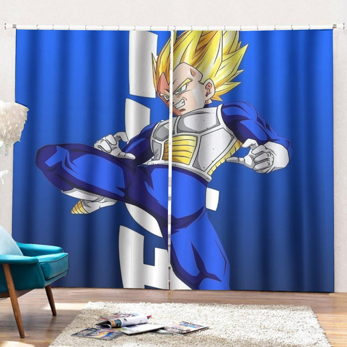 Vegeta With Background Word Dragon Ball Curtains with Hooks