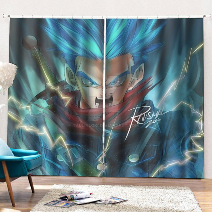 Dragon Ball Super Future Trunks Rage Curtains with Hooks