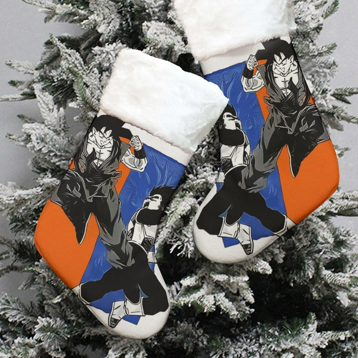 Red Goku And Blue Vegeta Fight Dragon Ball Z Christmas Socks