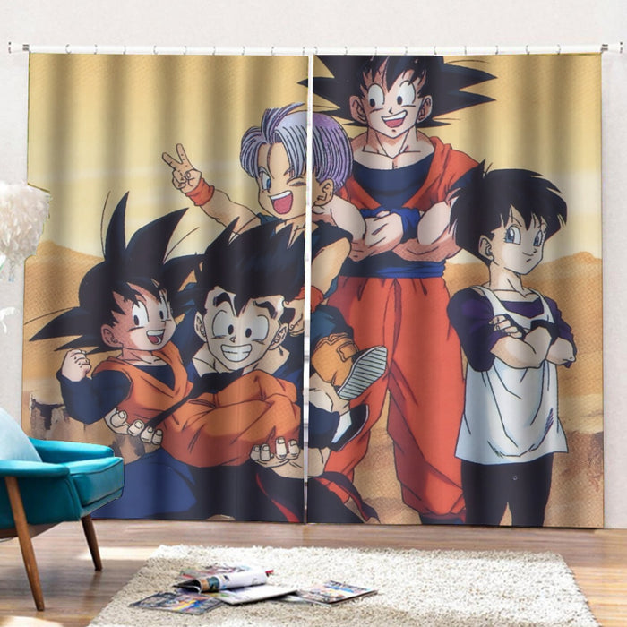 Dragon Ball Son Goku Happy Family Curtains with Hooks