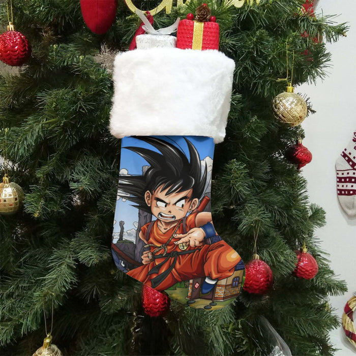 Dragon Ball Anime Angry Kid Goku Sky Clouds Blue 3D Christmas Socks