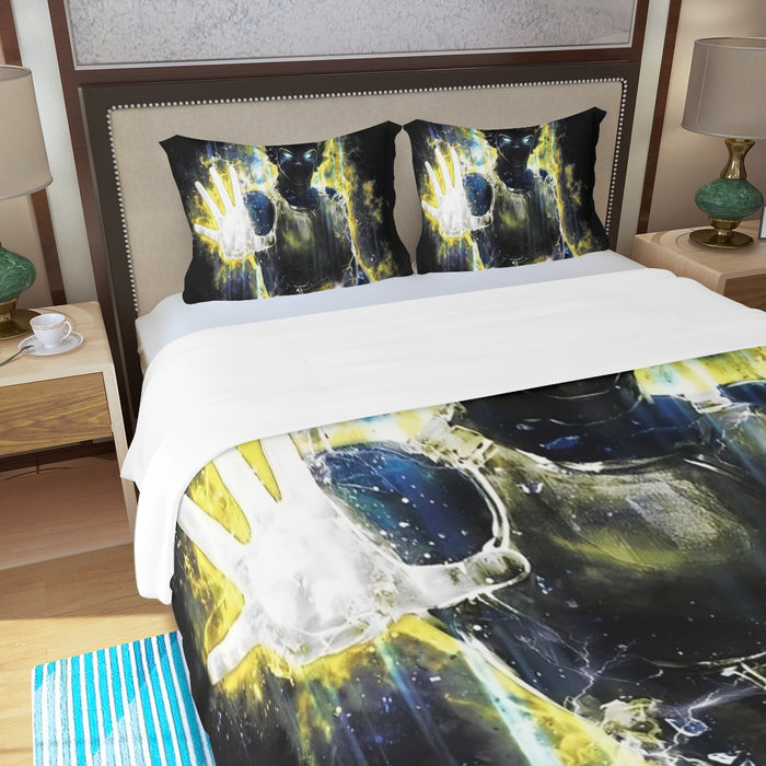 Dragon Ball Z Super Saiyan Vegeta Yellow Aura Epic Three Piece Duvet Cover Set