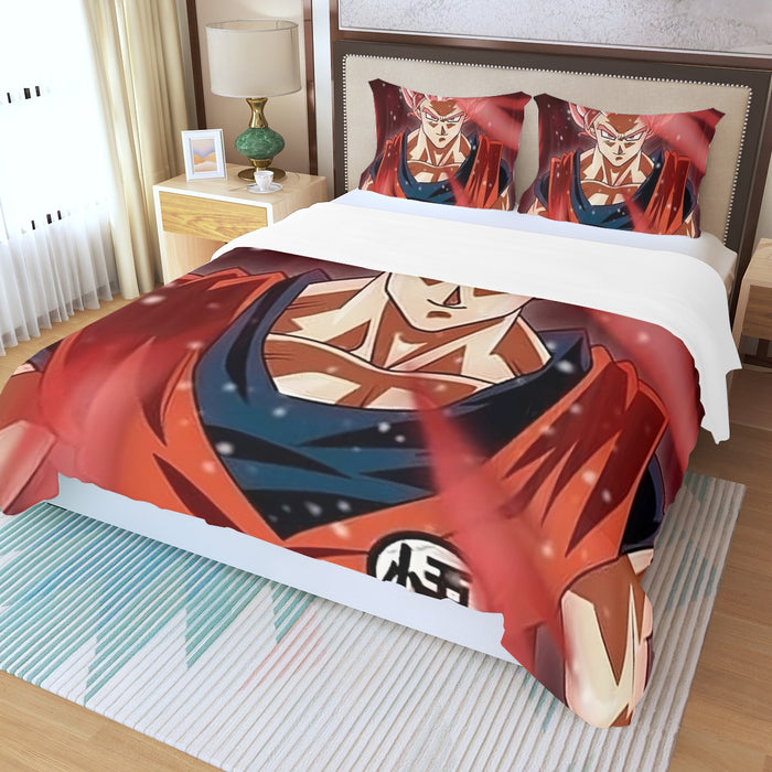 Dragon Ball Son Goku Super Saiyan Rose Portrait Cool Three Piece Duvet Cover Set