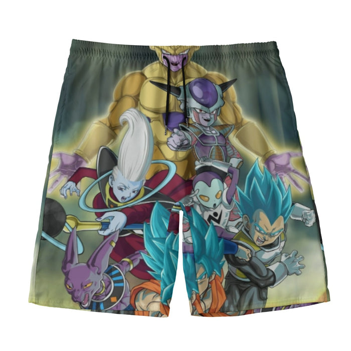 Dragon Ball Goku Vegeta Super Saiyan God Blue SSGSS Fight Villains Beach Pants