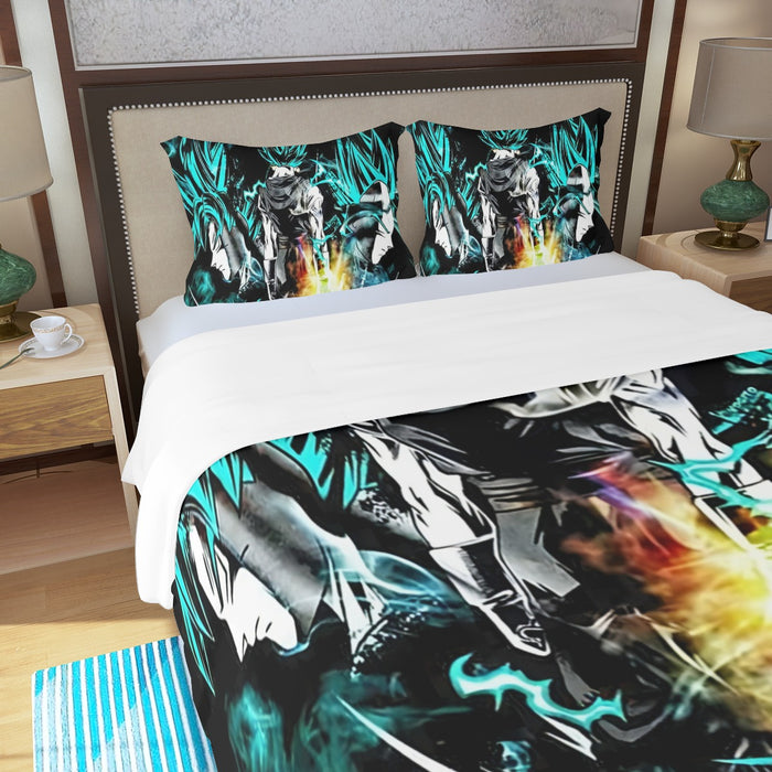 Dragon Ball Gogeta Super Saiyan Power Up Potara Fusion Design Three Piece Duvet Cover Set