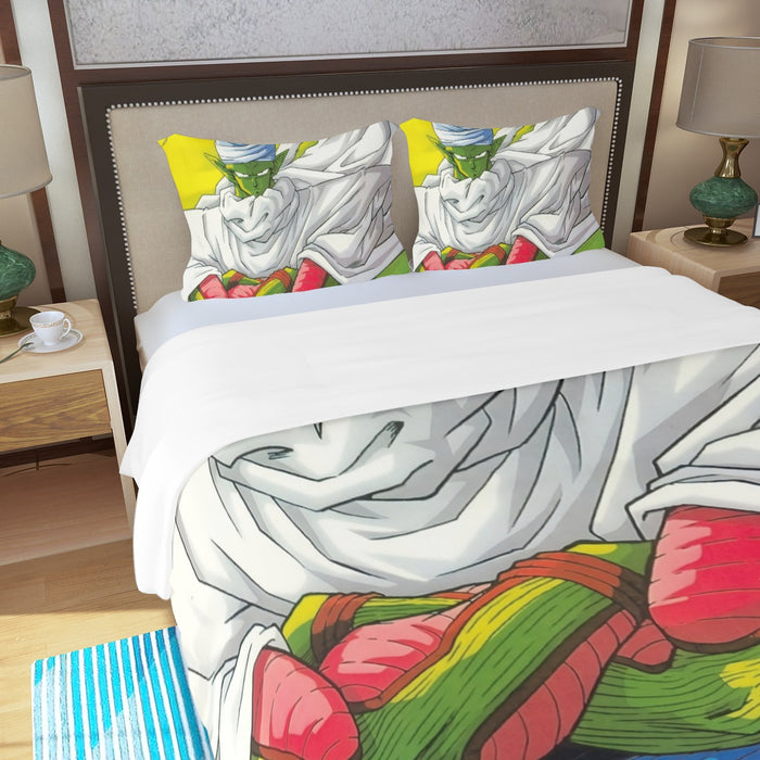 Dragon Ball Angry Piccolo Standing And Ready for Fighting Three Piece Duvet Cover Set