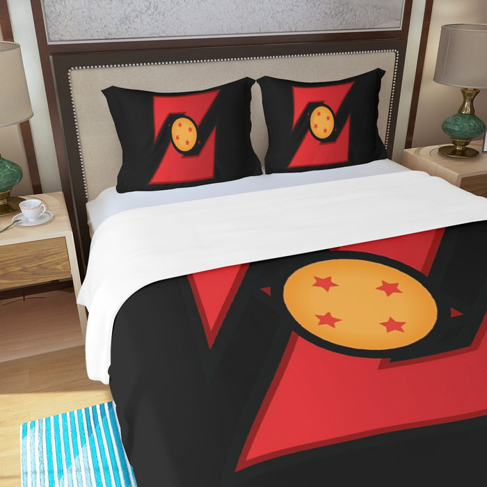 Dragon Ball Z Logo Four Star Dragon Ball Cool Design Three Piece Duvet Cover Set