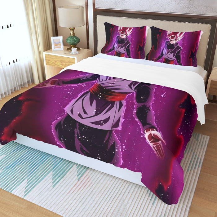 Dragon Ball Black Goku Rose 2 Ultra Instinct Dope 3D Three Piece Duvet Cover Set