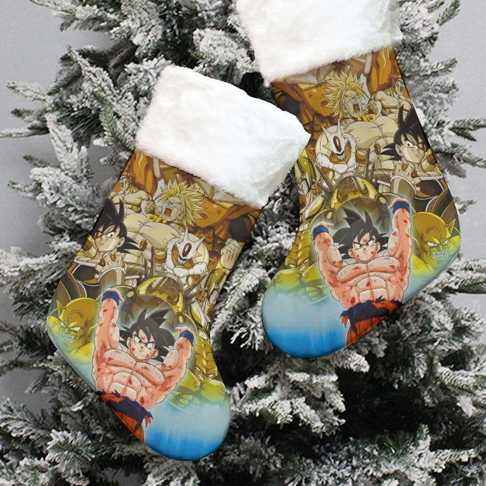 DBZ Goku Spirit Bomb Destroy Villains Cooler Broly Namek Golden Christmas Socks