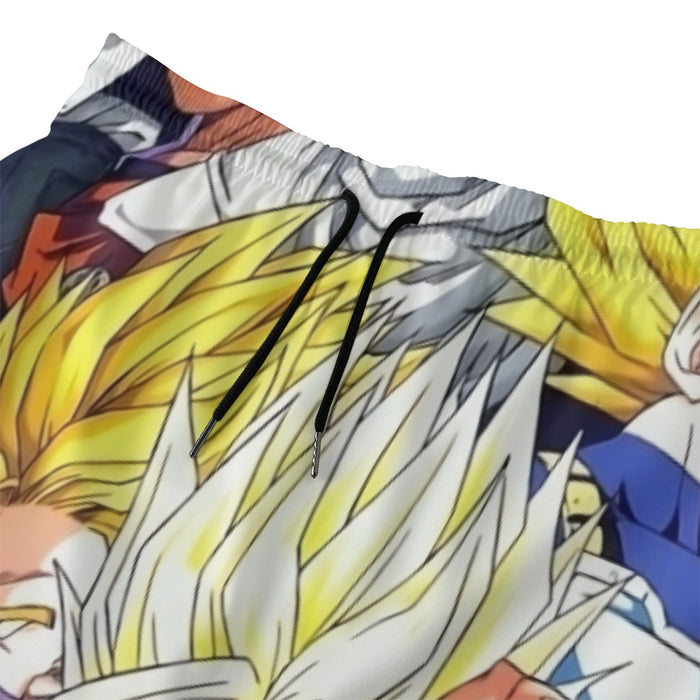 Dragon Ball Trunks Gohan Young Generation Super Saiyan Color Style Beach Shorts