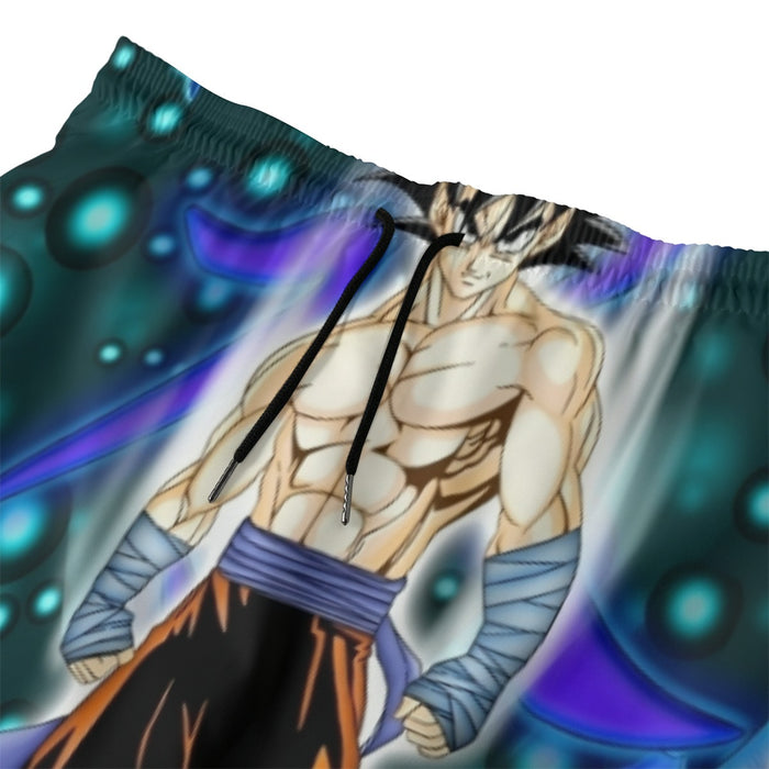 DBZ Goku Muscular Saiyan Vibrant Background Art Style Beach Pants