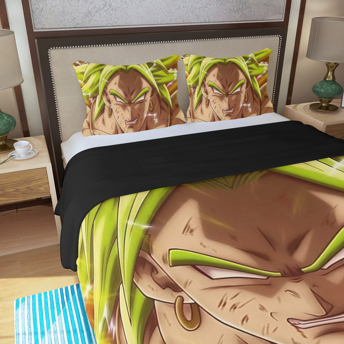 Dragon Ball Super Legendary Super Saiyan Broly White Eyes Custom Three Piece Duvet Cover Set