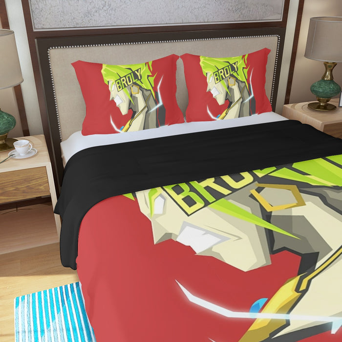 Dragon Ball Super Cool Legendary Broly Cool Vector Art Three Piece Duvet Cover Set