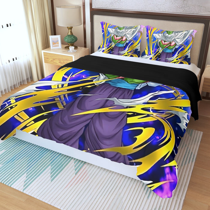 Dragon Ball Angry Piccolo Waiting Fight Aura Yellow Fashion Three Piece Duvet Cover Set