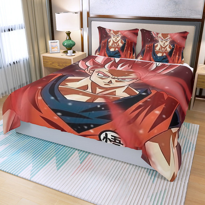 Dragon Ball Son Goku Super Saiyan Rose Portrait Cool Three Piece Duvet Cover Set