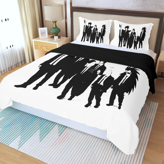 Dragon Ball Characters With Reservoir Dogs Movie Pose Three Piece Duvet Cover Set