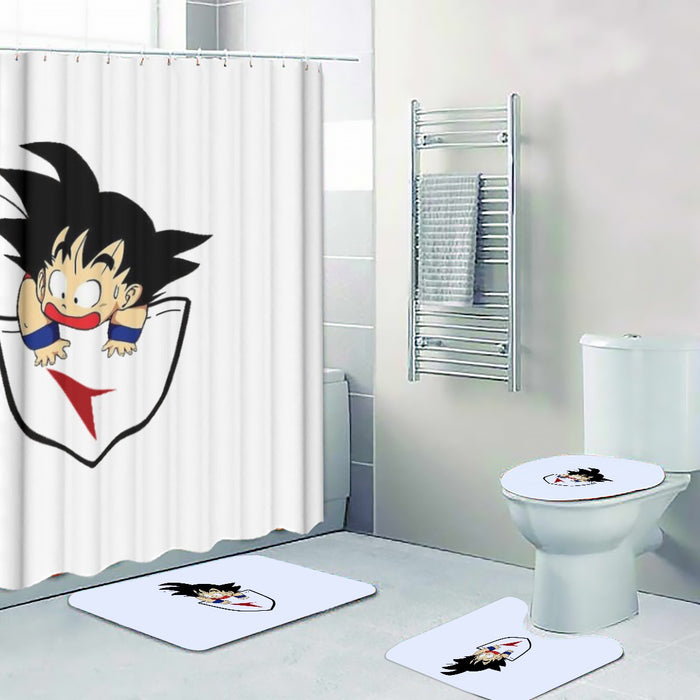 Dragon Ball Kid Goku Coming Out Of Pocket Four-piece Bathroom