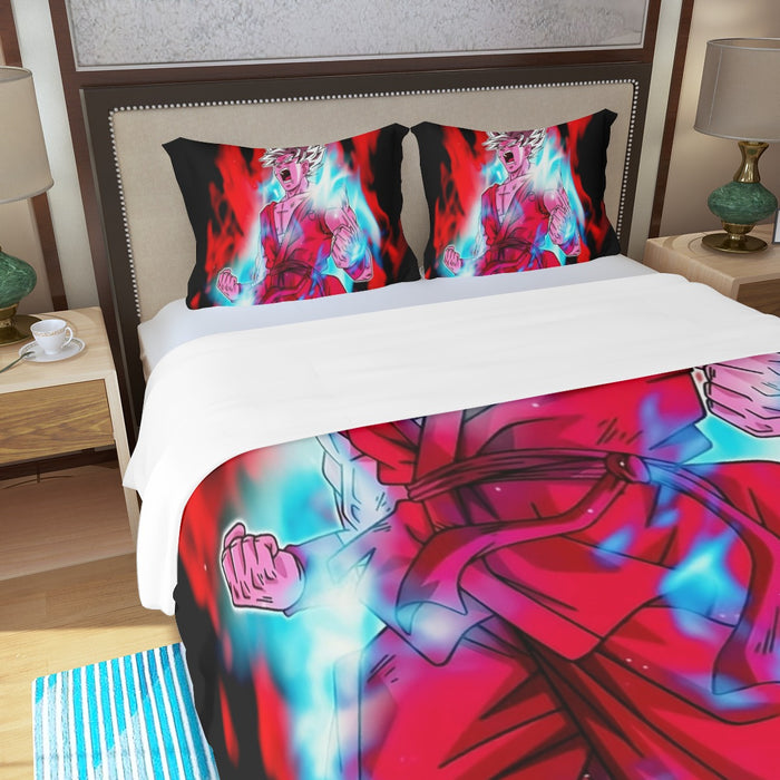 Dragon Ball Cool Goku White Super Saiyan Whis Symbol  Three Piece Duvet Cover Set