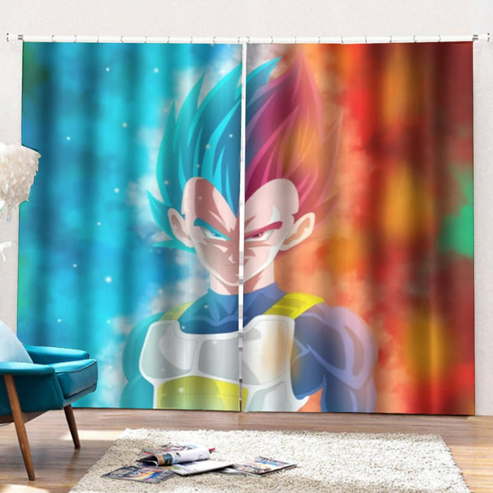 DBZ Vegeta Super Saiyan God Blue SSGSS Cool Portraits Curtains with Hooks