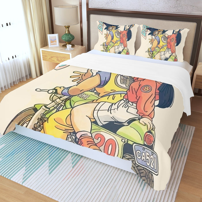 DBZ Goku Chi Chi Biker Motorbike Glasses Cool Design Streetwear  Three Piece Duvet Cover Set