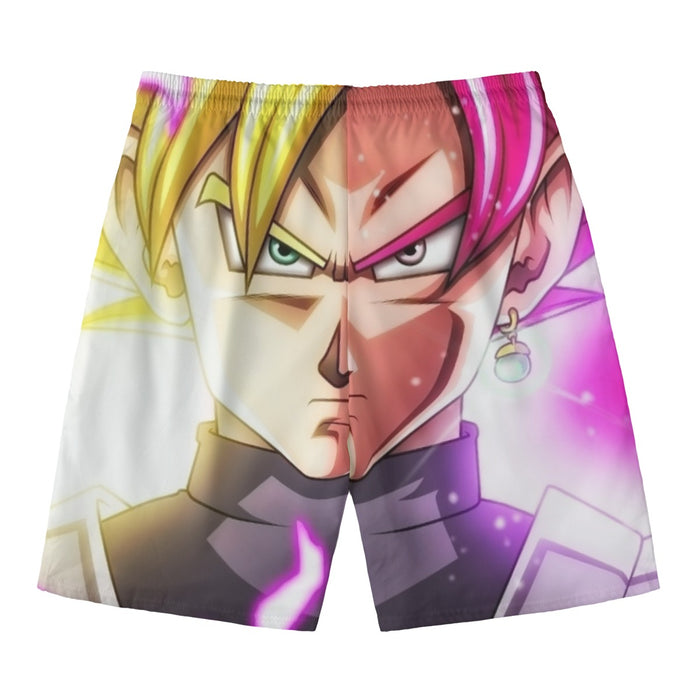 DBZ Goku God Half Rose and Golden Portrait Dope Design Beach Pants