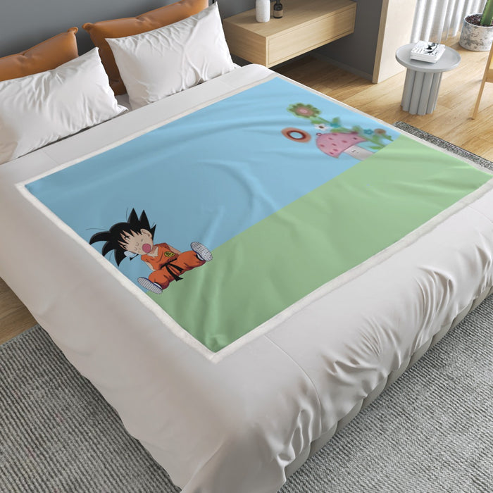 Dragon Ball Goku Kid Cute Day Dreamer Sleeping Anime Design Household Warm Blanket