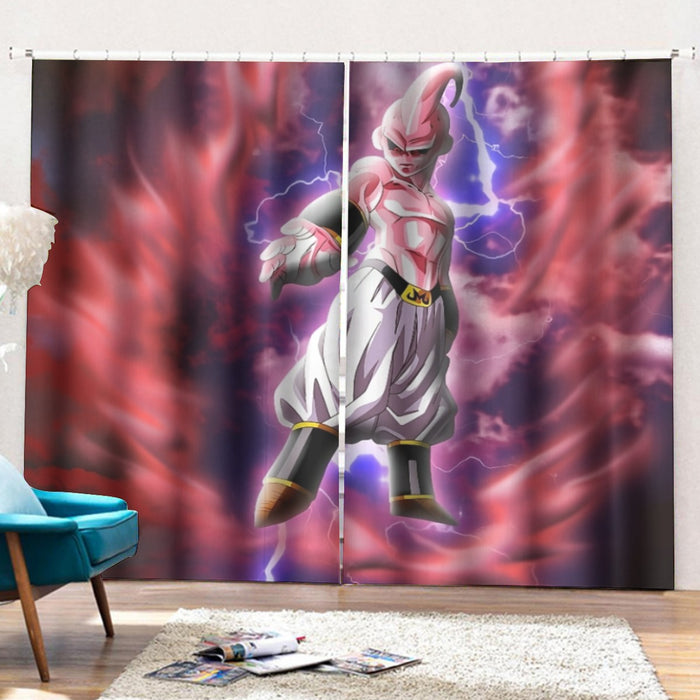 Majin Ultimate Mighty Kid Buu Tie Dye Lightning Amazing 3D Curtains with Hooks